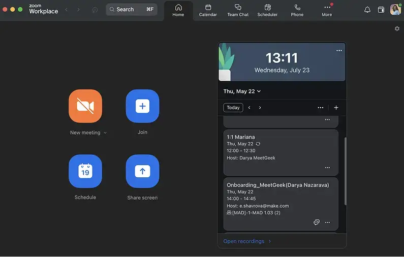 zoom meeting history app