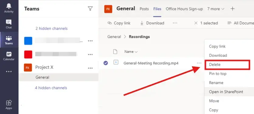 How to Delete a Microsoft Teams Meeting Recording