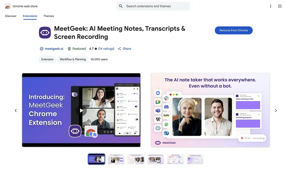 meetgeek chrome extension