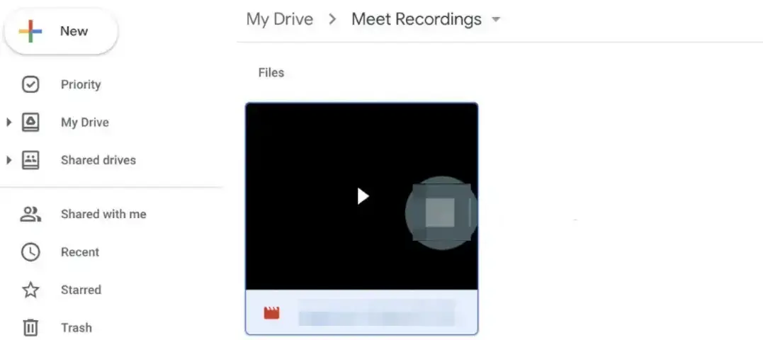 Google Meet Recordings Folder Overview