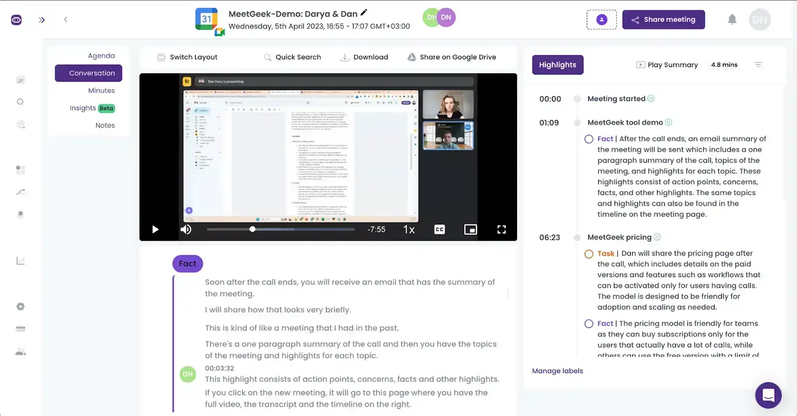 MeetGeek's Alternative to Zoom AI Companion