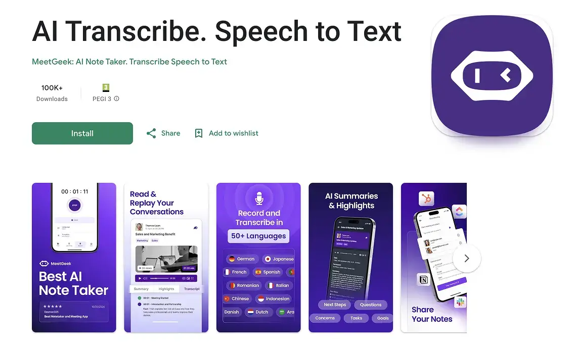 meetgeek is the best ai notetaker for in-person meeting recording