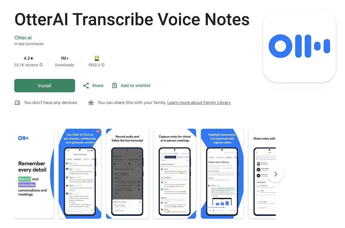 otter mobile app for note-taking