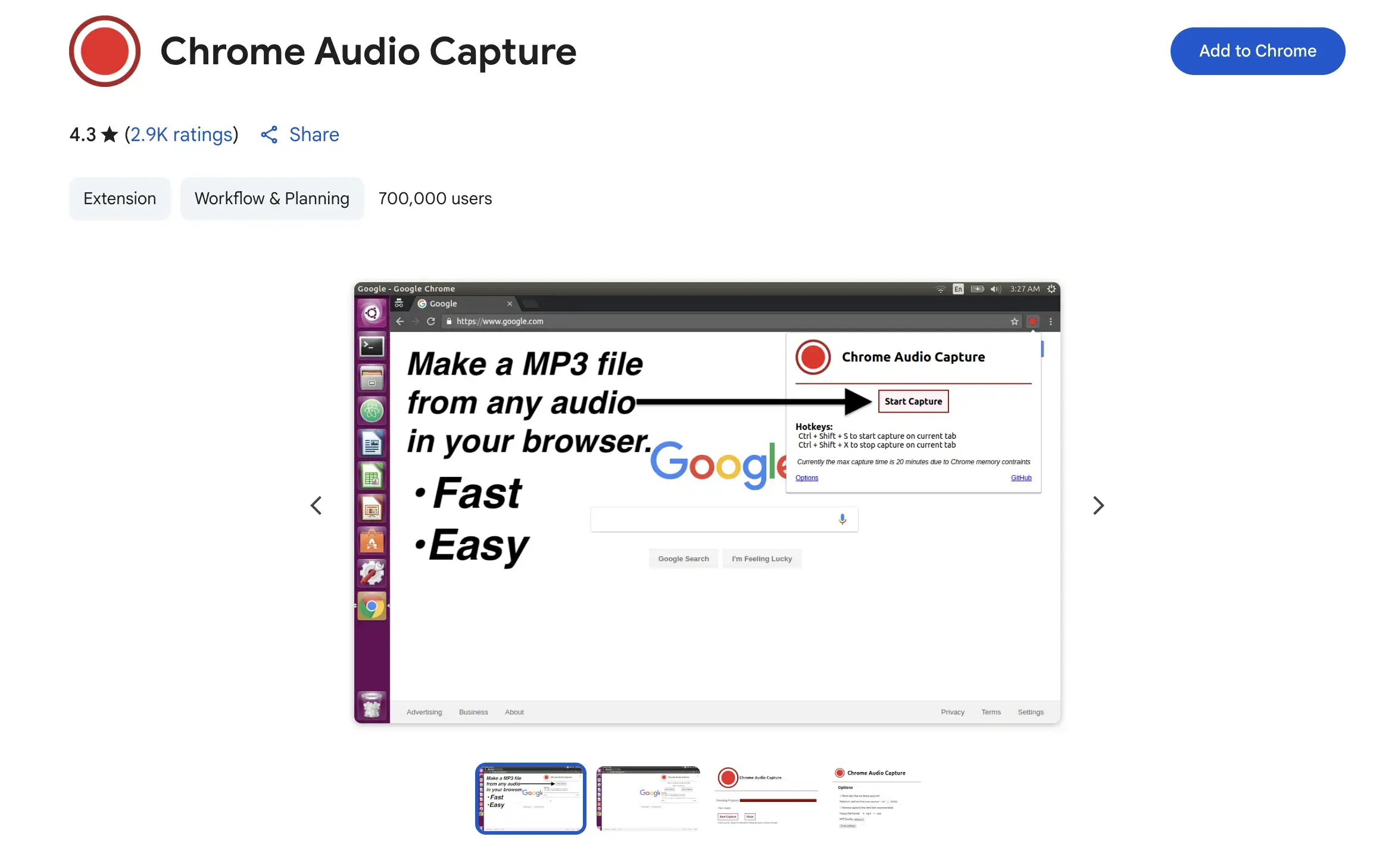 chrome audio capture