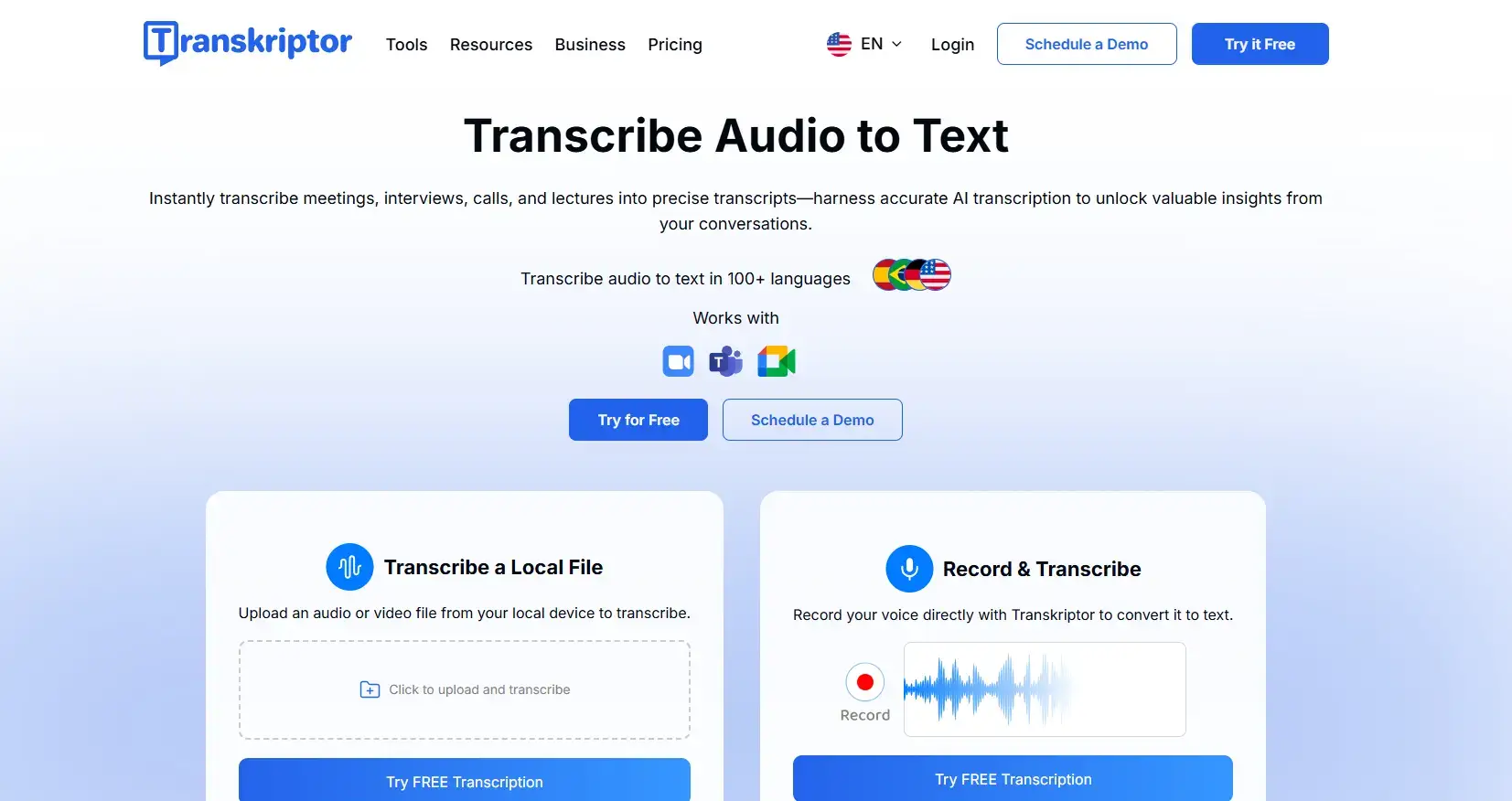 Transkriptor is one of the best transcription software