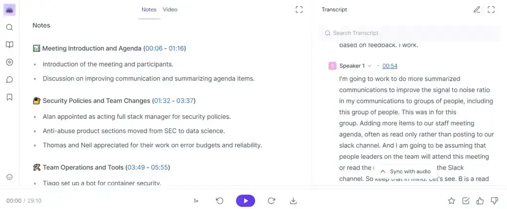 Fireflies AI's features