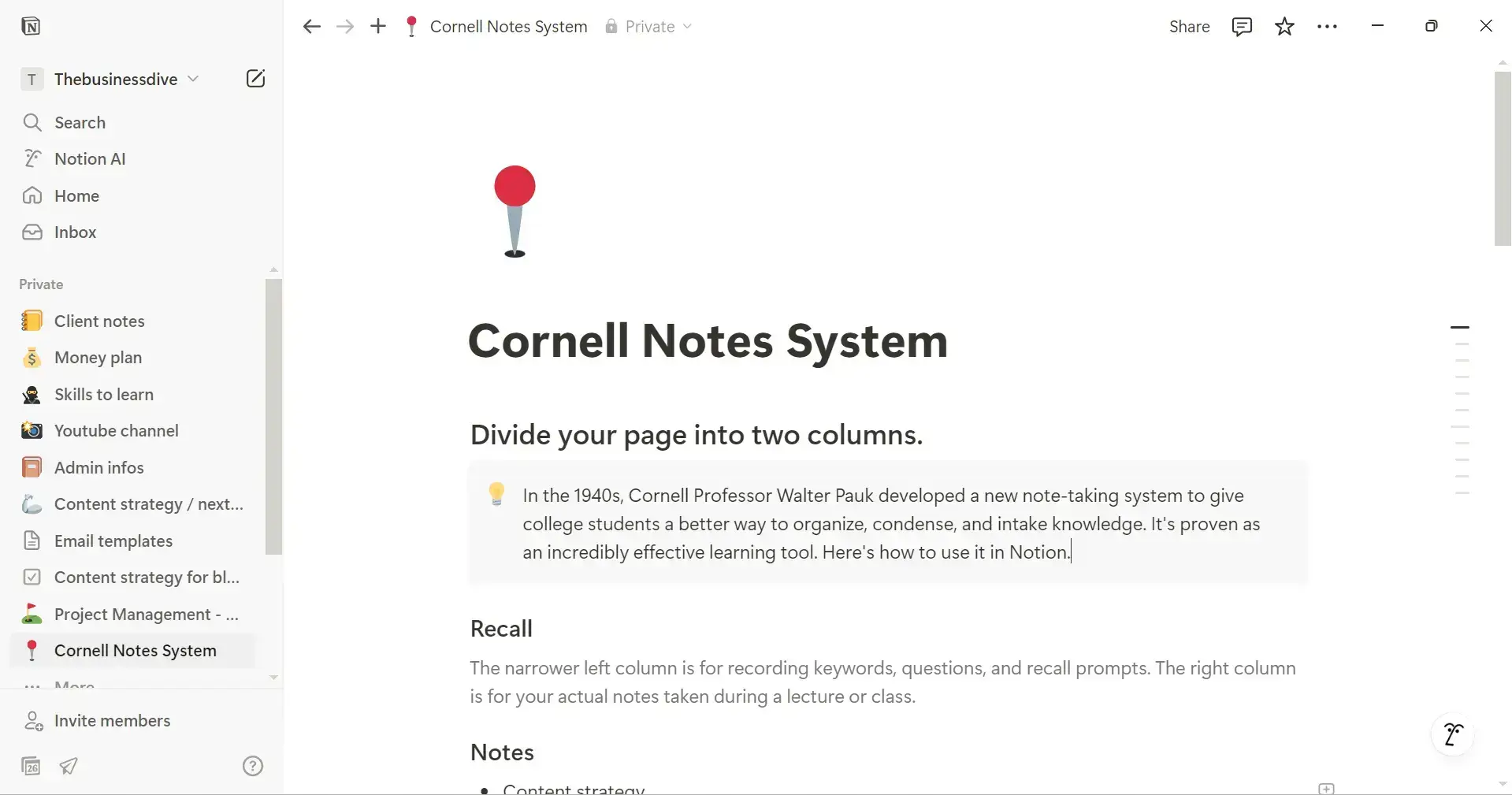 Notion is great for manual note-taking, and also offers numerous meeting templates